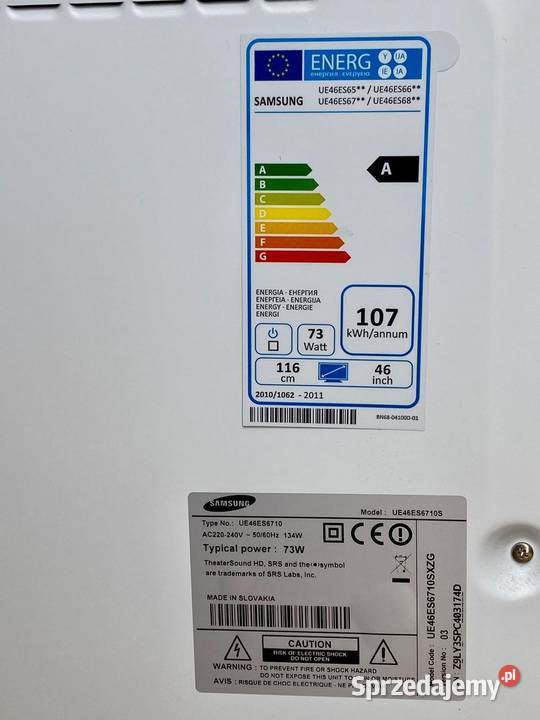 Samsung 46ES6710 na części Gostyń sprzedam