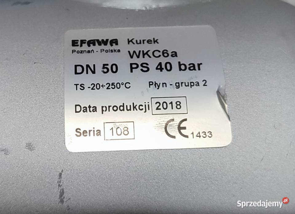 Zawór kurek kulowy kołnierzowy PN40 DN50 do pary Produkcja Wodzisław Śląski sprzedam