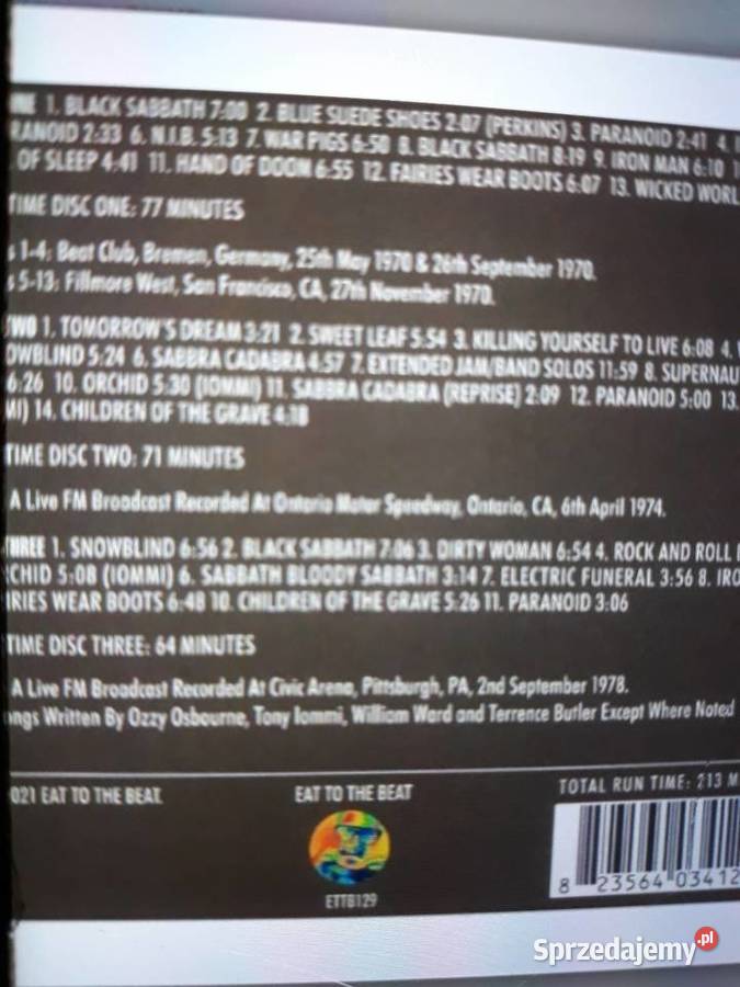 Archiwum heavy hard rocka BLACK SABBATH Live 3 podkarpackie