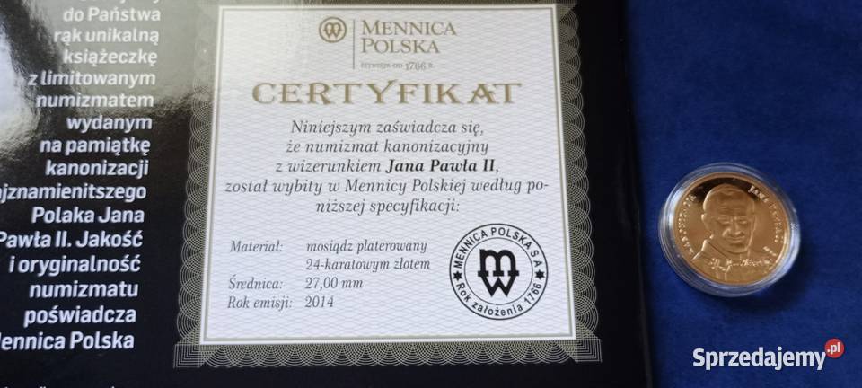 Stare monety Medal Jan Paweł II Polska 22 Lesko