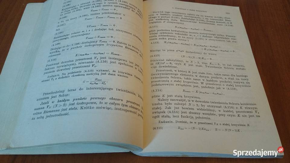 Rachunek tensorowy J L Synge i A Schild Gdańsk sprzedam