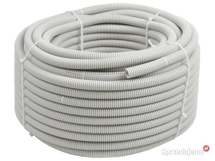 Rura peszel karbowana 25mm szara z pilotem 25m Żelków-Kolonia