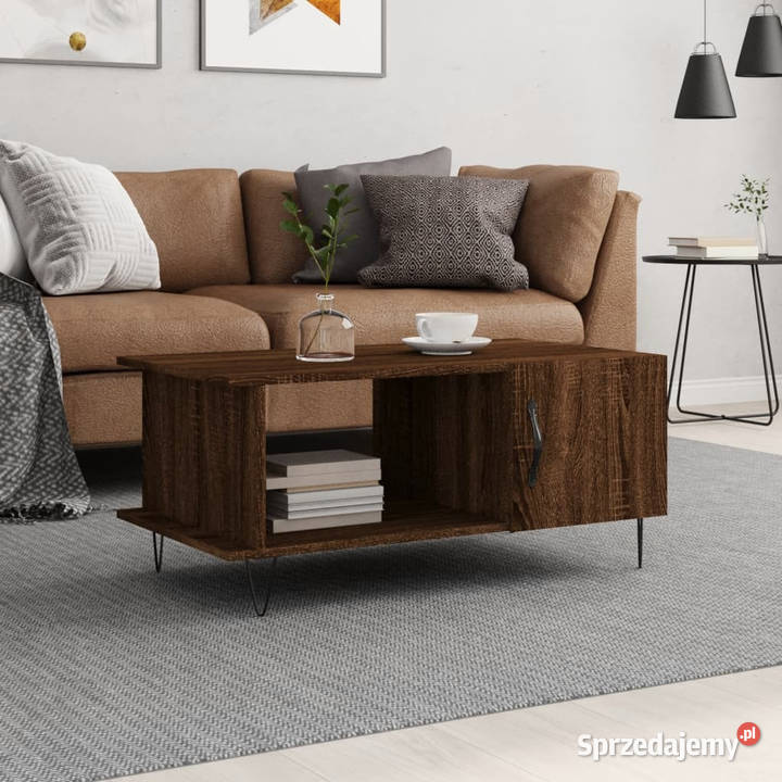 Stolik kawowy brązowy dąb 90x50x40 WM829491 Warszawa sprzedam