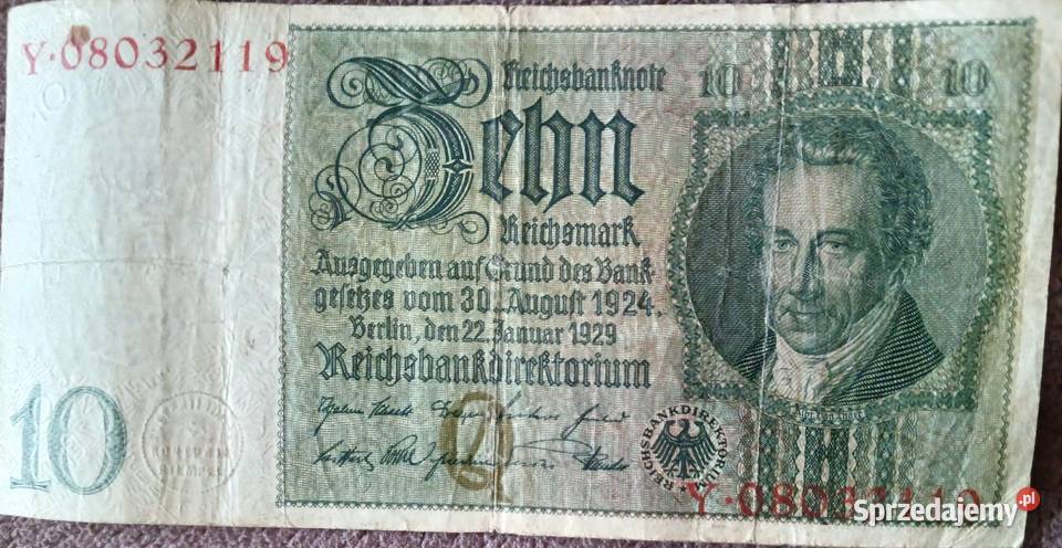 10 Marek Niemcy 1929 r Seria Y Konin