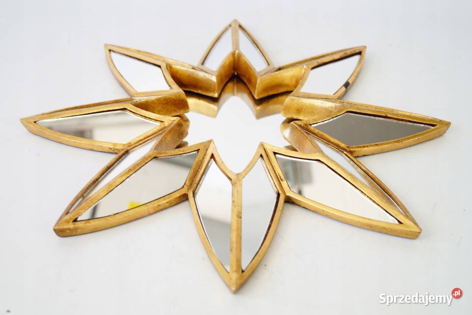 Dekoracyjne lustro dekor na ścianę złoty SŁOŃCE Gizałki