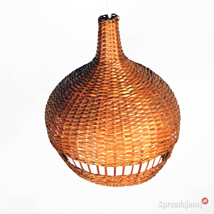 Lampa sufitowa z wiklinowym kloszem Dania lata mazowieckie Warszawa