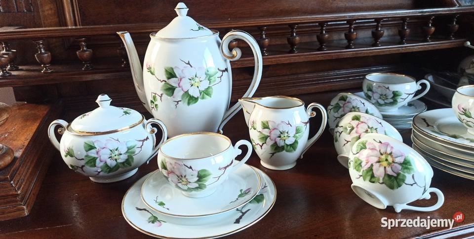 Serwis do kawy Kwiaty jabłoni Epiag Made in Porcelana i szkło Gdańsk
