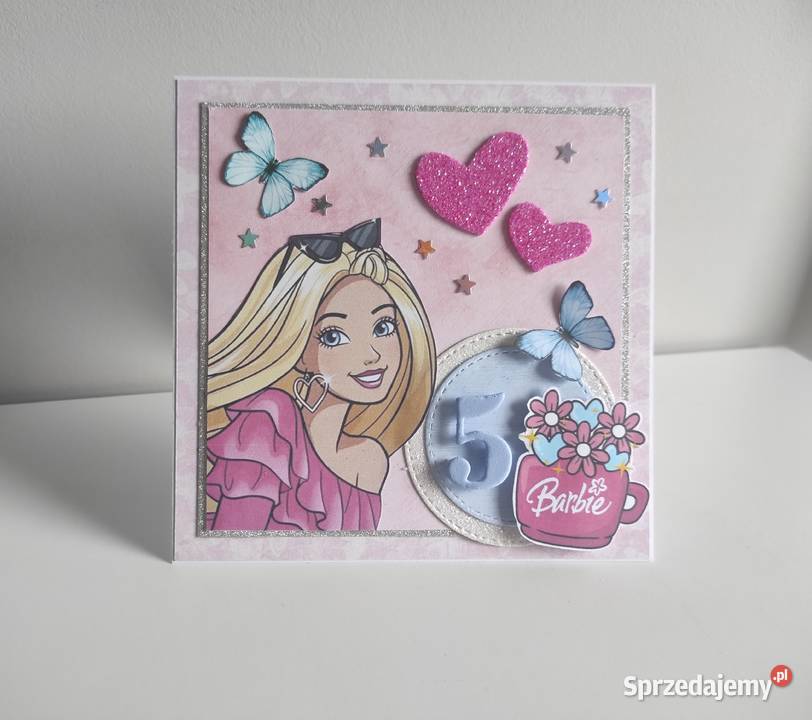 Kartka urodzinowa ręcznie robiona Barbie Łódź