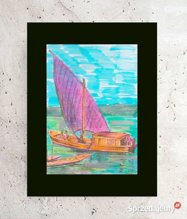 żeglarski obrazek A4 żagle plakat 21x30 żaglówka