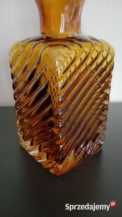 Karafka szklana grube miodowe szkło NOWA Białystok
