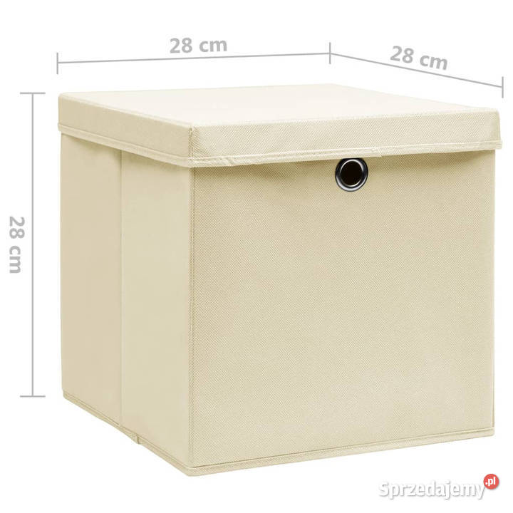 Pudełka z pokrywami 10 28x28x28 kremowe WM325218 Warszawa