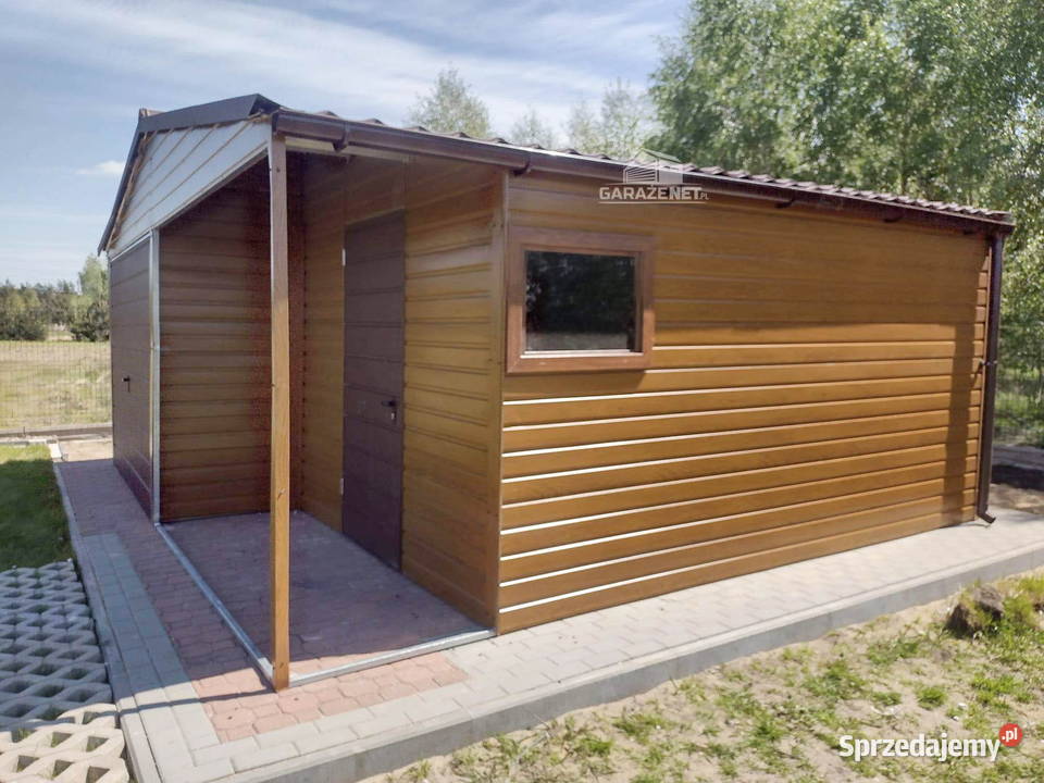GARAŻ BLASZANY 6m x 6m DWUSPAD BRAMA DRZWI OKNO małopolskie Łapanów