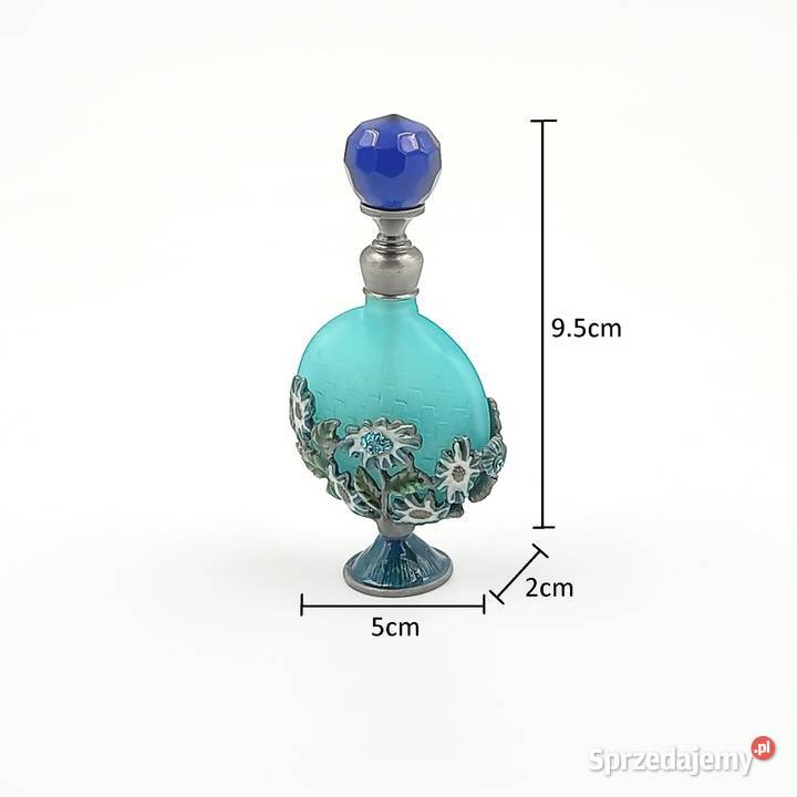 Flakon butelka na perfumy ręcznie malowany kwiat Zawiercie