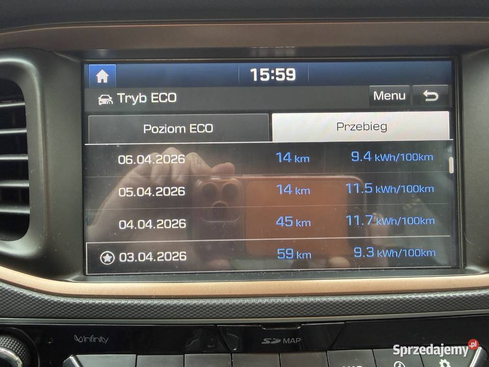 Hyundai Ioniq 28 kWh Platinum wideorejestrator małopolskie Skawina