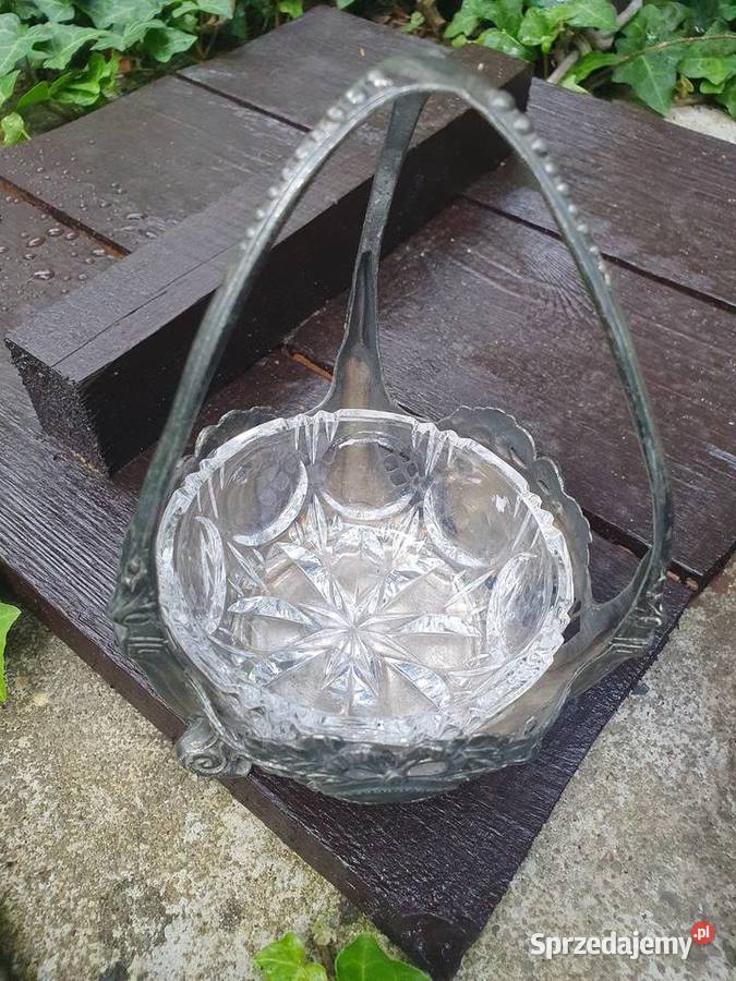Kryształowa cukiernica koszyczek Myszków sprzedam