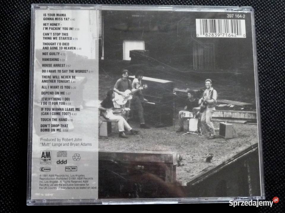 Bryan Adams Waking Up The Neighbours CD pierwsze Płyty i kasety
