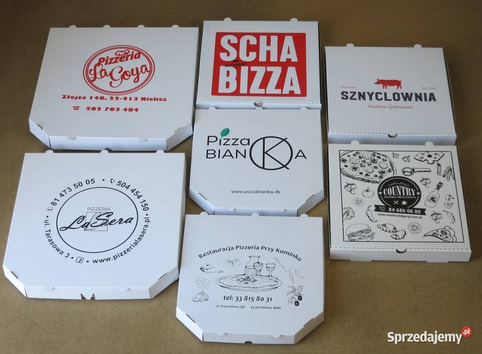 Kartony pudełka EKO na pizzę z nadrukiem 100