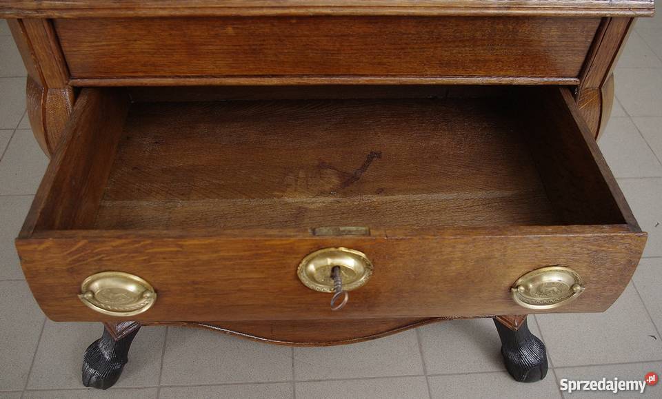 Sekretarzyk barokowy biurko cylindryczne Nysa