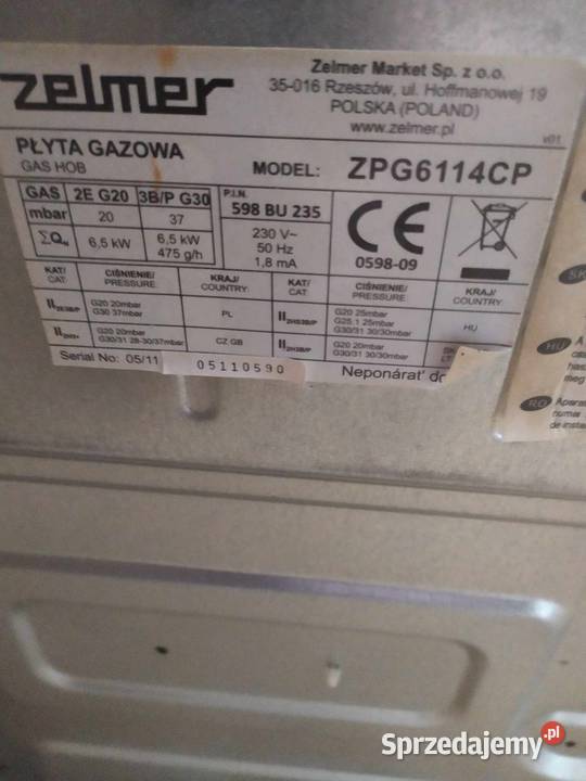 Solidna płytka gazowa na 4 palniki 51x60x6