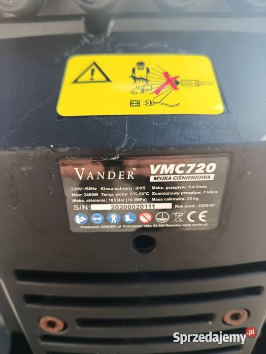 Myjka ciśnieniowa VANDER VMC 720 sprzedam