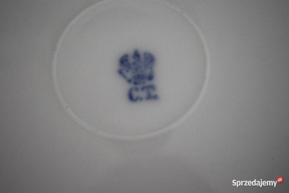 Talerz porcelanowy Carl Tielsch Sygnowany z lat Porcelana i szkło Chełmno