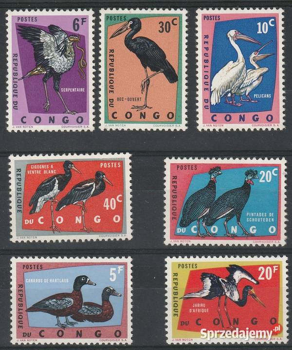 KONGO PTAKI 1963 CZYSTE łódzkie Łódź