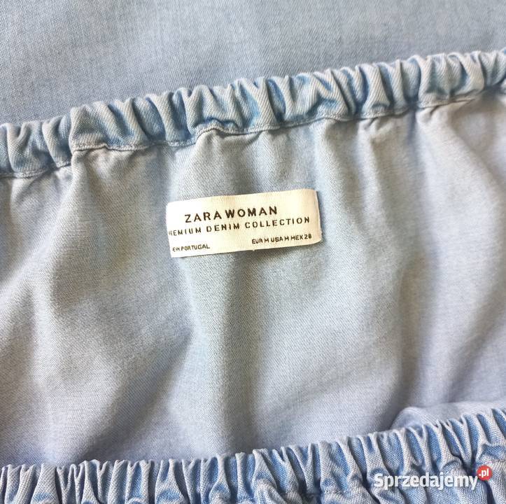 Bluzka niebieska Hiszpanka bufki rękawy r 38 Białystok