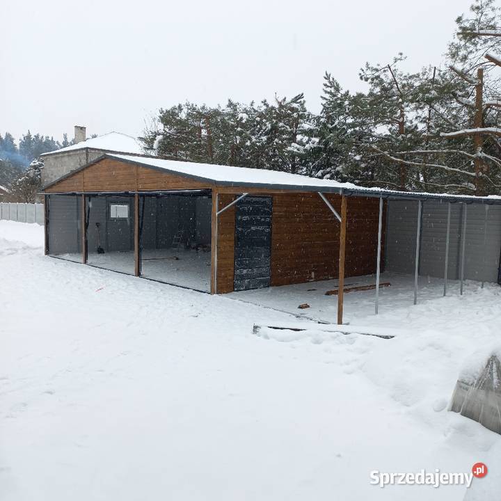Garaż z wiatą 12x6 9x6 plus 3m wiata otwarta mazowieckie