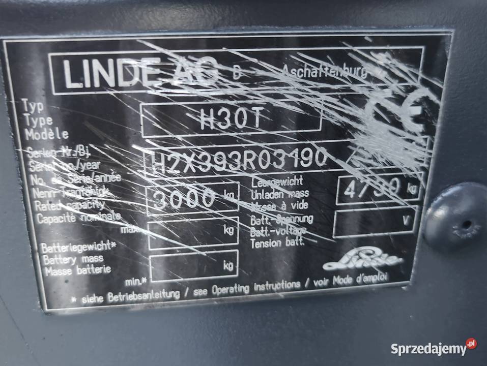 Wózek Linde H30T 3T Lpg Wolny Skok Silnik Sandomierz