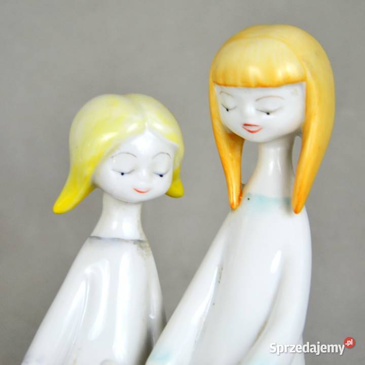 dziewczynki z książką art deco Hollohaza Wegry Porcelana i szkło mazowieckie Warszawa sprzedam