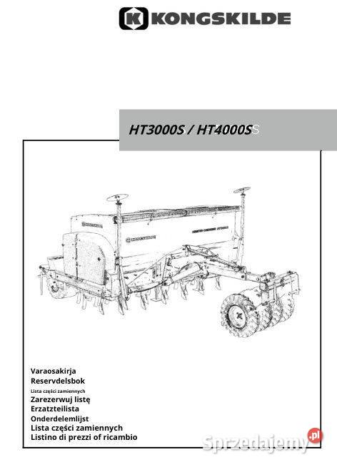Kongskilde HT3000S 4000S katalog czesci Kielce