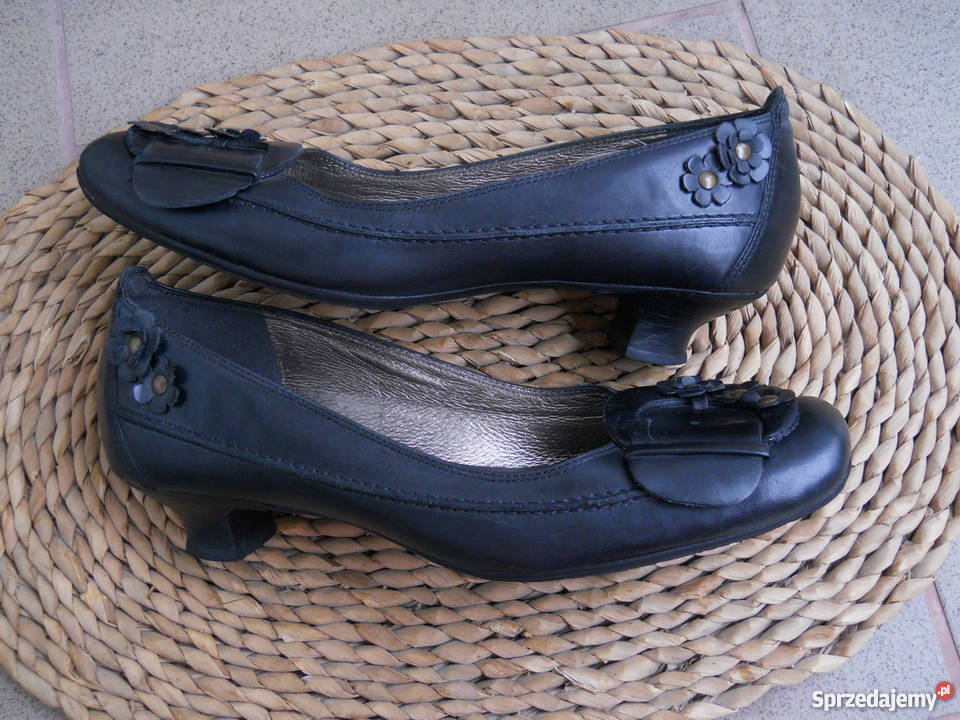 Clarks 100 Skóra wygodne Półbuty Skórzane czarny Łęczna