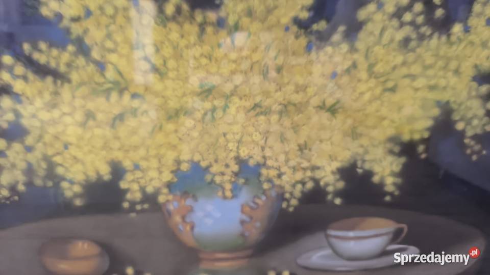 Piękny obraz martwa natura kwiaty Marian Łódź