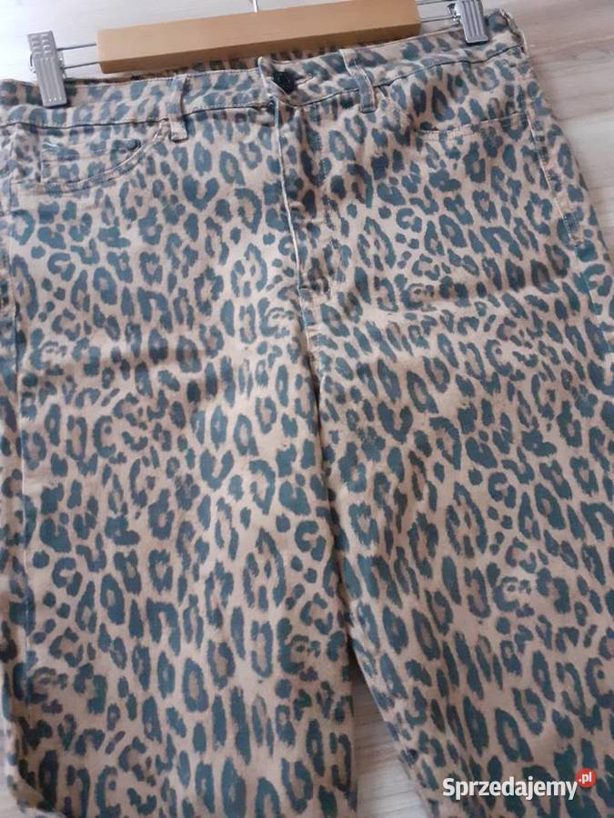 spodnie jeansowe w panterkę S Gdańsk sprzedam