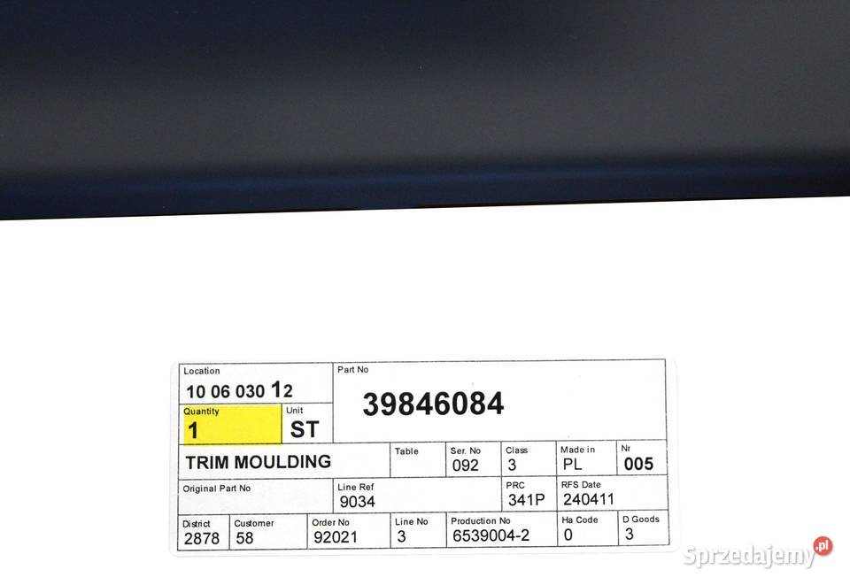 VOLVO XC60 II listwa drzwi lewy tyl podklad Bielany Wrocławskie