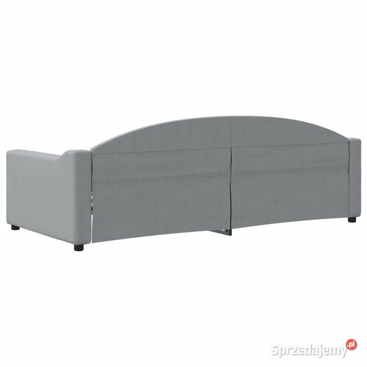 Sofa z funkcją spania jasnoszara obita tkaniną Łóżka Warszawa
