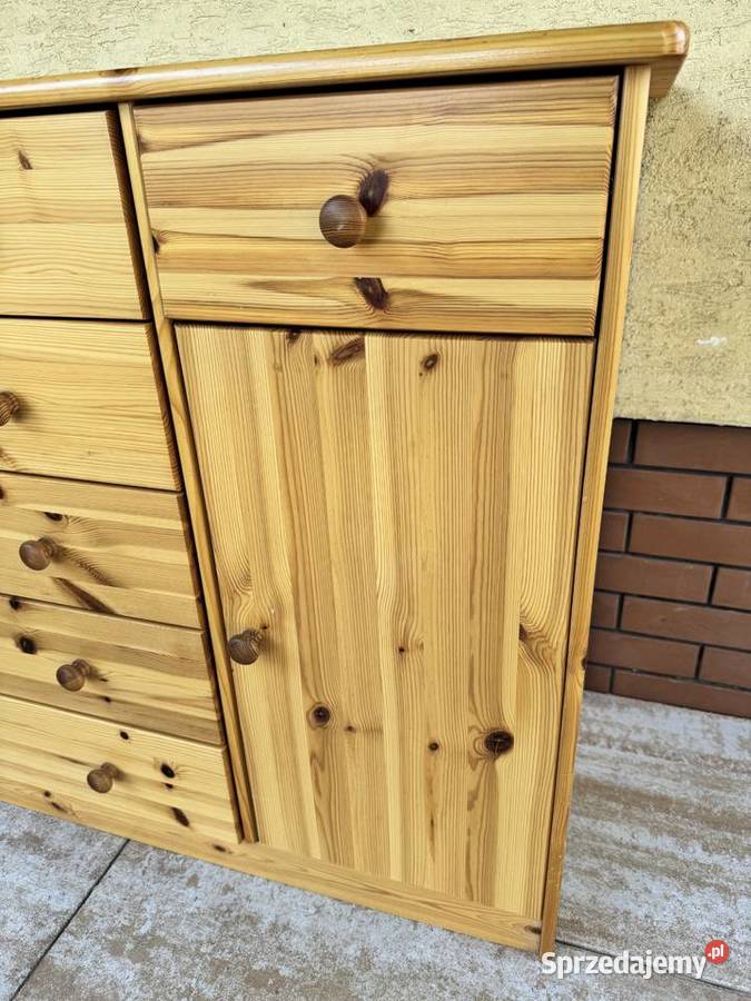 Komoda drewniana sosnowa z szufladami szafka Garwolin