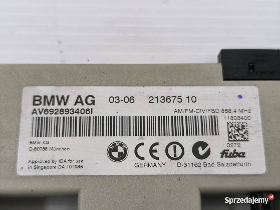 WZMACNIACZ ANTENY BMW E90 E91 21367510 Sprzęt audio fabryczny