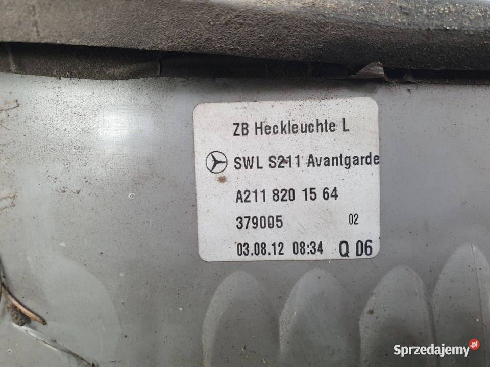 LAMPA PRAWA TYŁ MERCEDES EKLASA W211 A2118201564 Lipno sprzedam