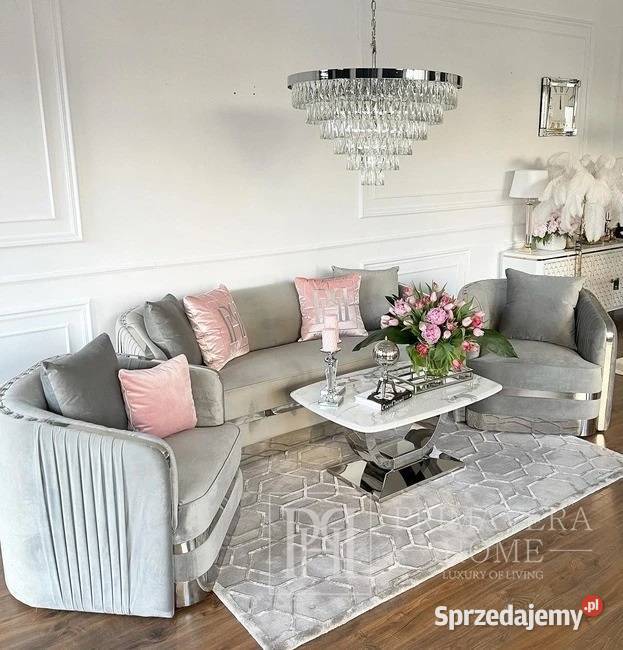Sofa glamour luksusowa 3 osobowa klasyczna 80cm Warszawa
