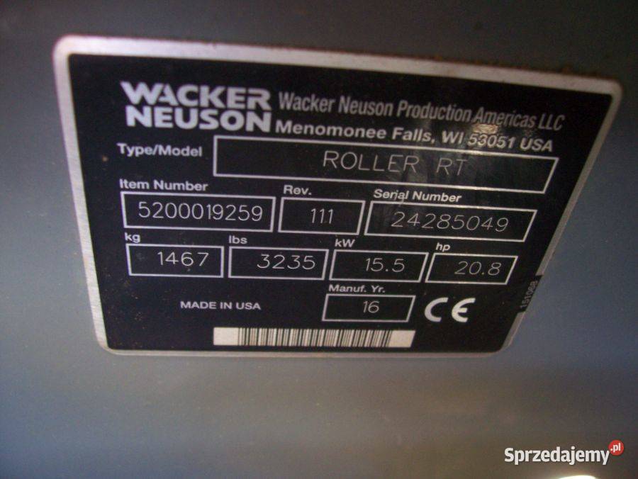 15 WALEC WACKER NEUSON RTSC3 2016 R
