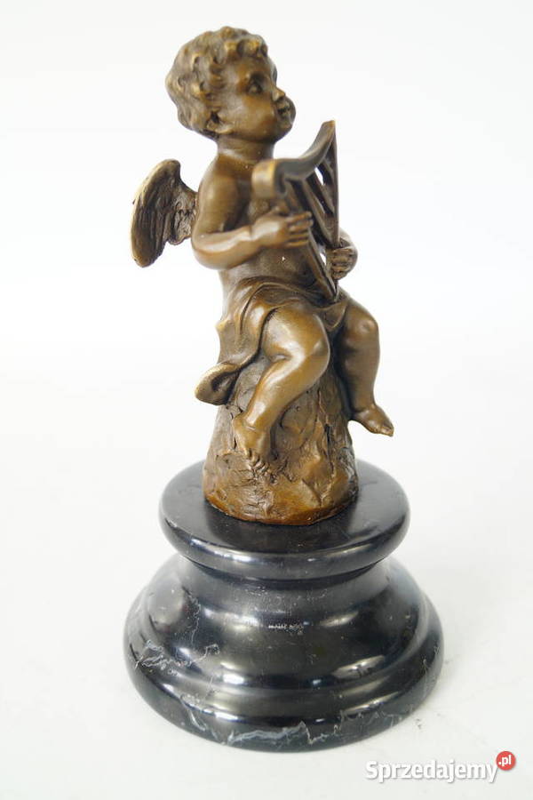 Figura z brązu grający amor putto rzeźba 4 Gizałki sprzedam