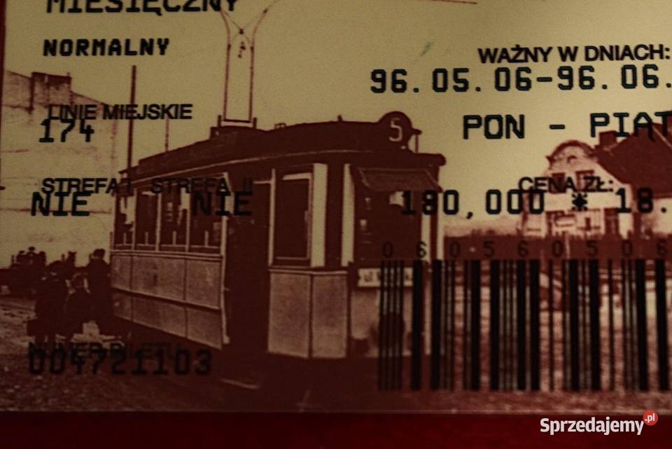 Bilet miesięczny rocznicowy Kraków 1996 kujawsko-pomorskie Chełmno