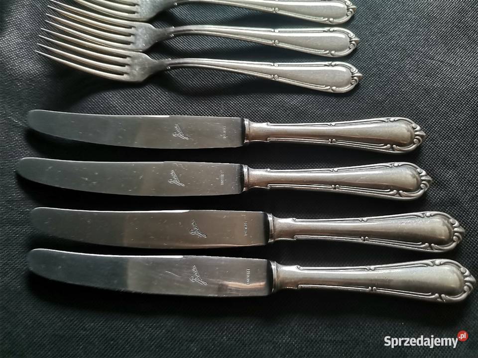 Stare posrebrzane sztućce 4 noże 5 widelców Gowe śląskie Siemianowice Śląskie sprzedam