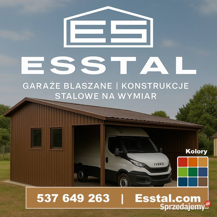 Garaż Blaszany GRAFITOWY Hala na Maszyny Płońsk