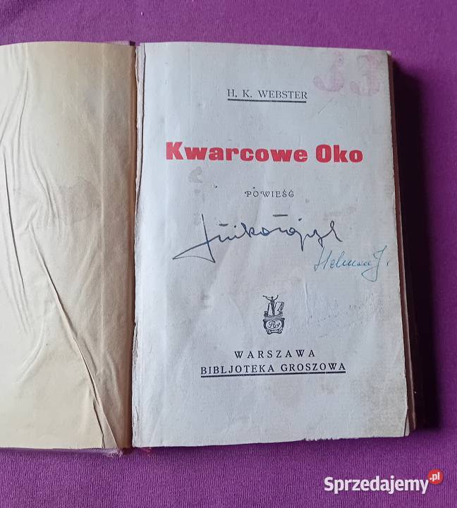 HK Webster Kwarcowe Oko Bibljoteka Groszowa wielkopolskie Koźminek sprzedam