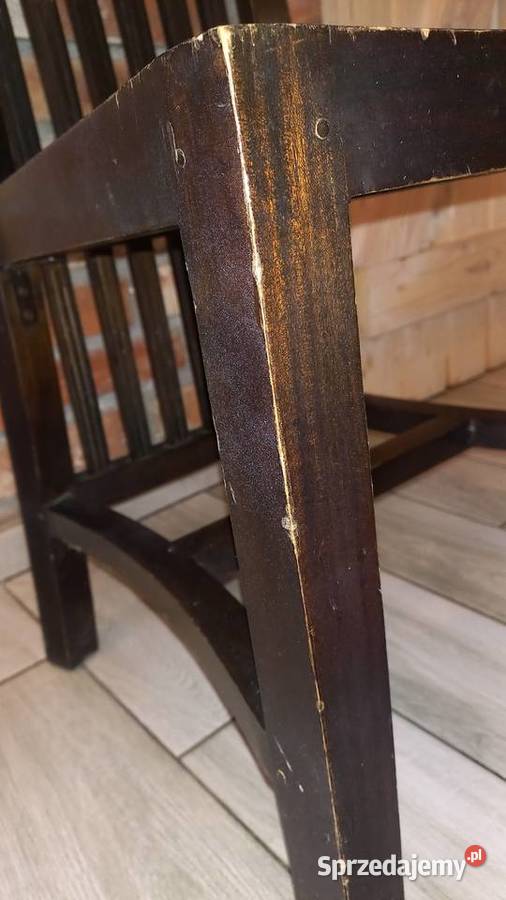 Krzesło tekowe drewniane 1 kolonialne twarde 45cm Gawroniec