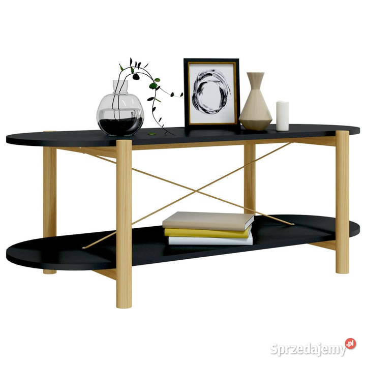 Stolik kawowy czarny 110x48x40 materiał Stoły Warszawa