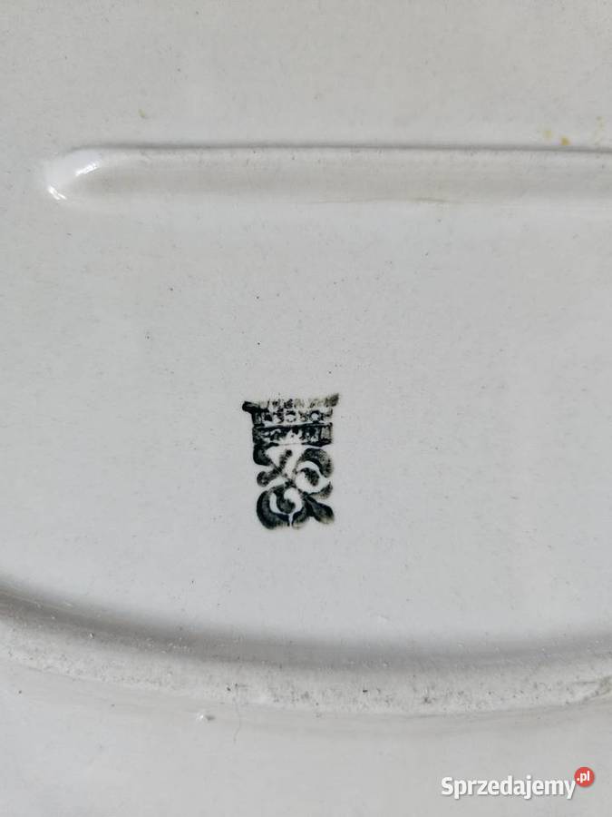 0015Półmisek owalny w brązowe kwiaty z Włocławka Bydgoszcz