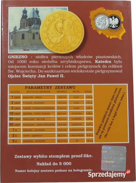 ZESTAW 9x PROJEKT POLSKICH MONET EURO POLSKA